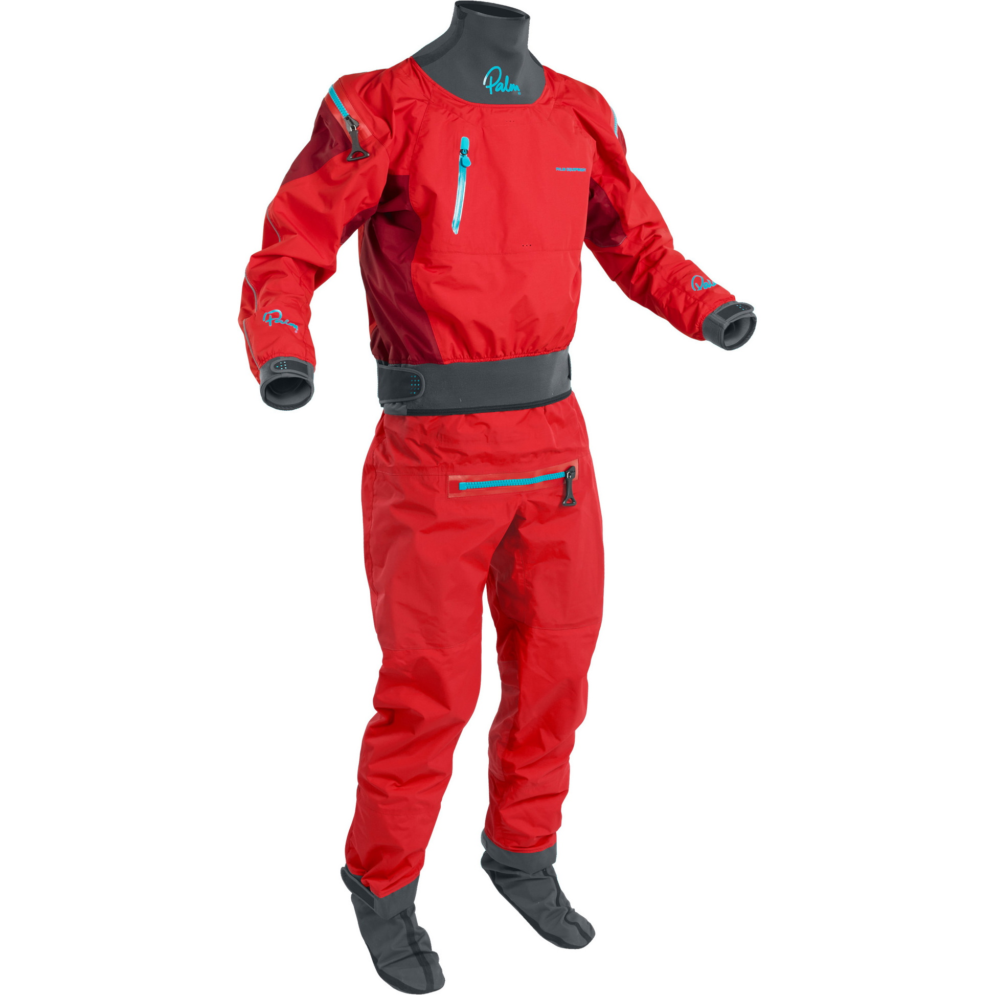 2025 Palm Hommes Atom Back Zip Kayak Drysuit & Con Zip Flame / Chilli 12380