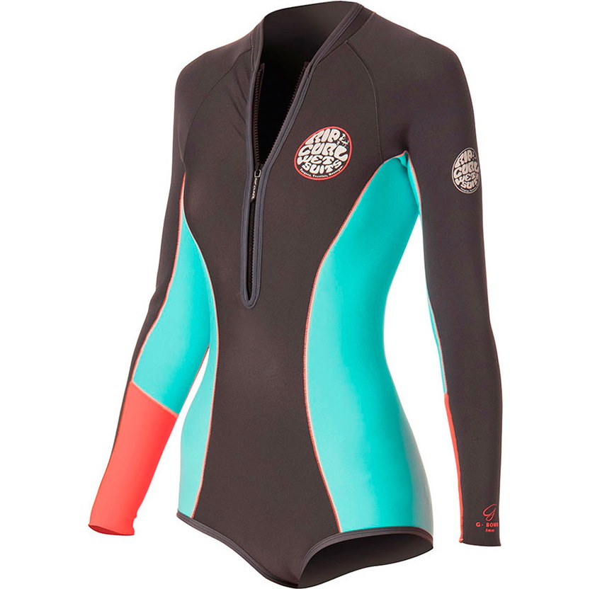 Rip Curl G-Bomb 1mm L / S High Cut Spring Shorty Wetsuit Grey