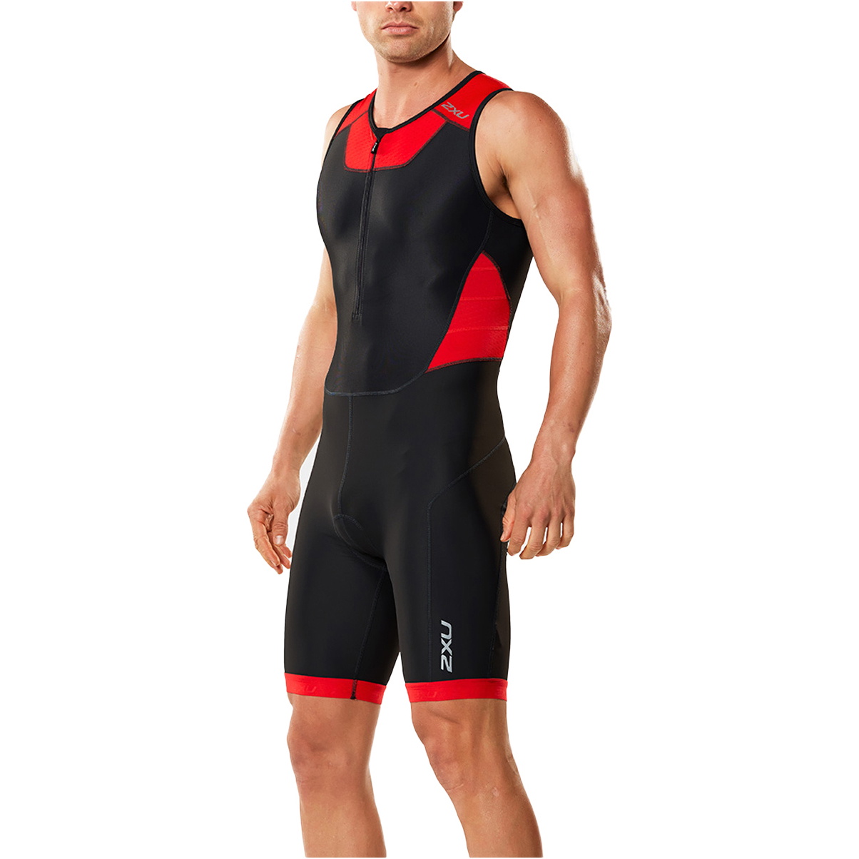 2XU X-Vent Front Zip Trisuit BLACK / TEAM RED MT4354D - Swimming
