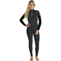 Womens Dawn Patrol 3/2mm Chest Zip Wetsuit BLACK / GREY