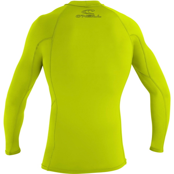 2026 O'Neill Hommes Basic Skins Long Sleeve Rash Guard 3342 - Lime
