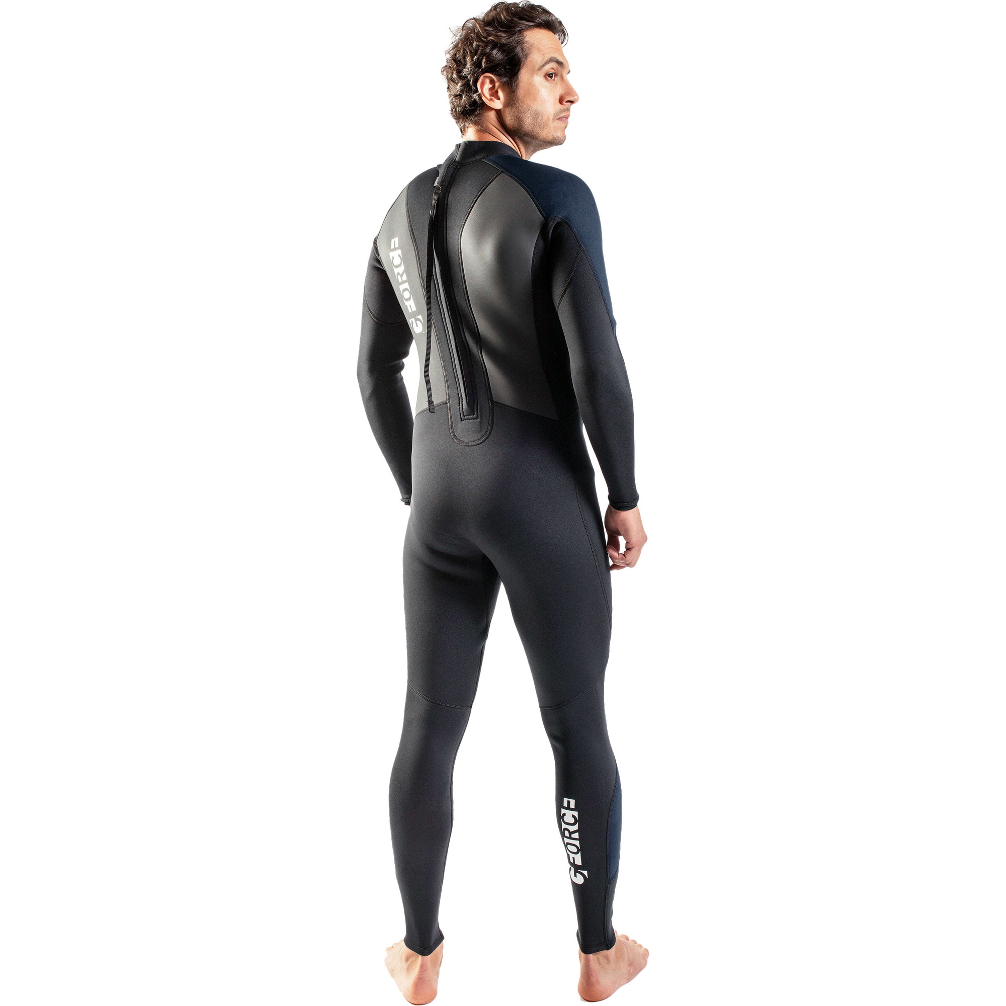 2026 Gul Mens G-Force 3mm Back Zip Flatlock Wetsuit GF1305-B7 - Black / Navy