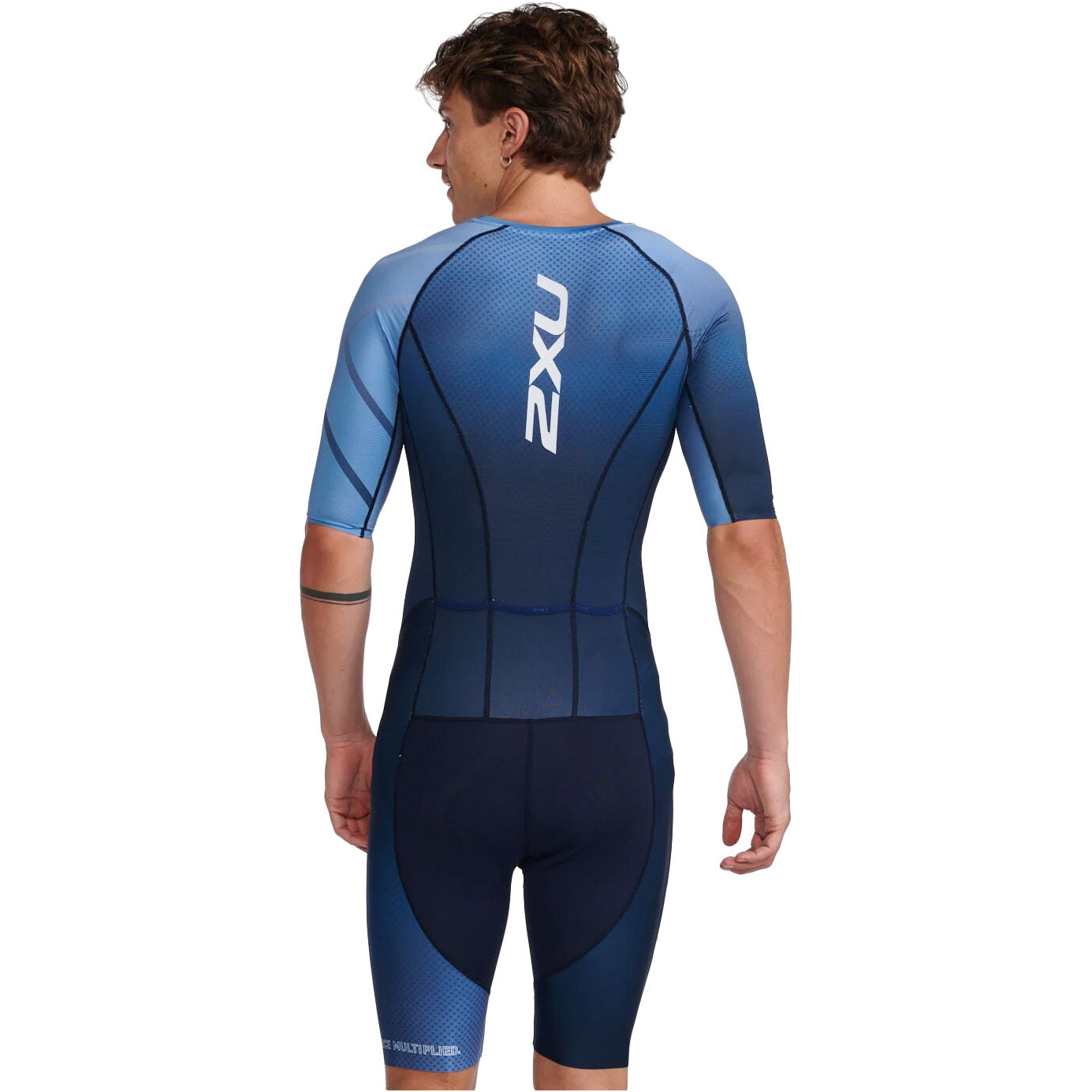 2022 2XU Mens Aero Sleeved Trisuit MT6426d - Midnight / Turmeric