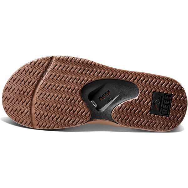 2026 Reef Mens Fanning Flip Flops CI8102 - Black / Tan