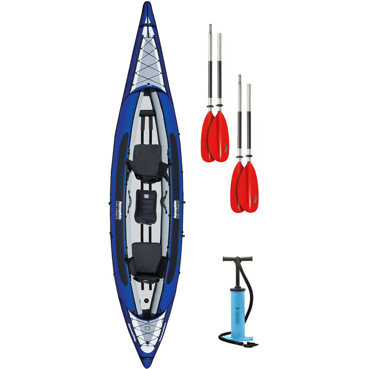 2026 Aquaglide Columbia XP Tandem XL Kayak + 2 remi GRATIS + POMPA