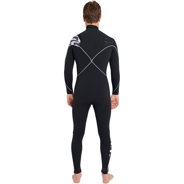 Billabong Furnace Comp De Carbone 5/4mm Chest Zip Combinaison L45m03 D'impression Noire