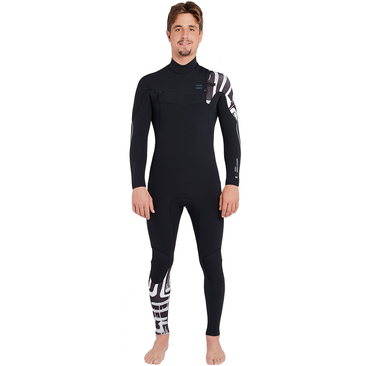 Billabong Furnace Comp De Carbone 5/4mm Chest Zip Combinaison L45m03 D'impression Noire