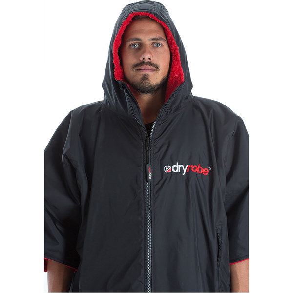 Dryrobe Advance Short Sleeve Change Robe DR100 - Black / Red