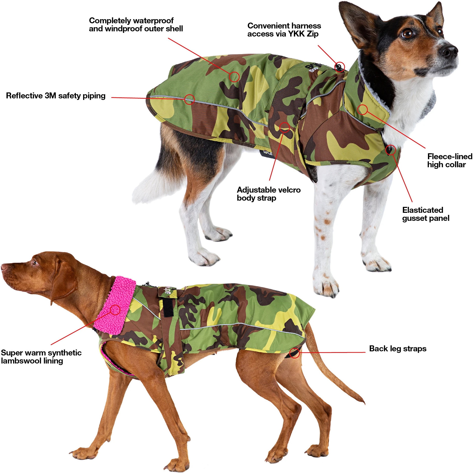 2026 Dryrobe Dog Coat V3DRDC - Pink / Camo