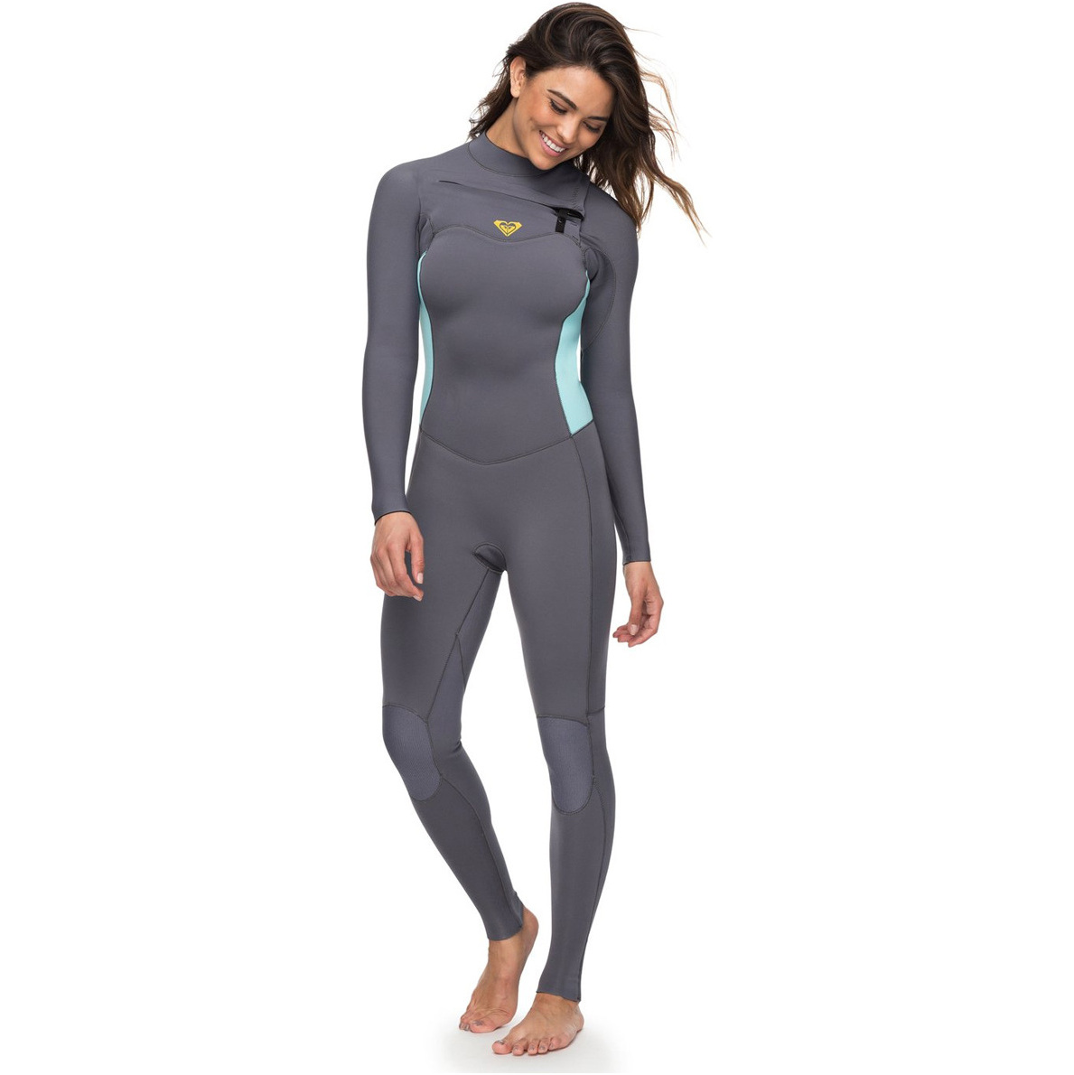 Roxy Womens Syncro 3/2mm Chest Zip Wetsuit Deep Grey ERJW103025