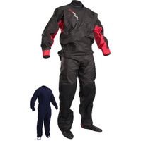 Dartmouth Eclip Zip Drysuit BLACK / RED WITH FREE UNDERSUIT