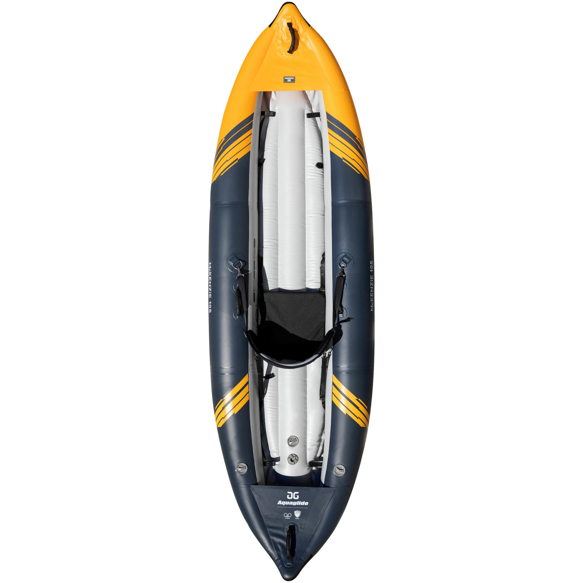 2025 Aquaglide McKenzie 105 1 Persoon Wit Waterkajak AMWW1 - Navy / Orange