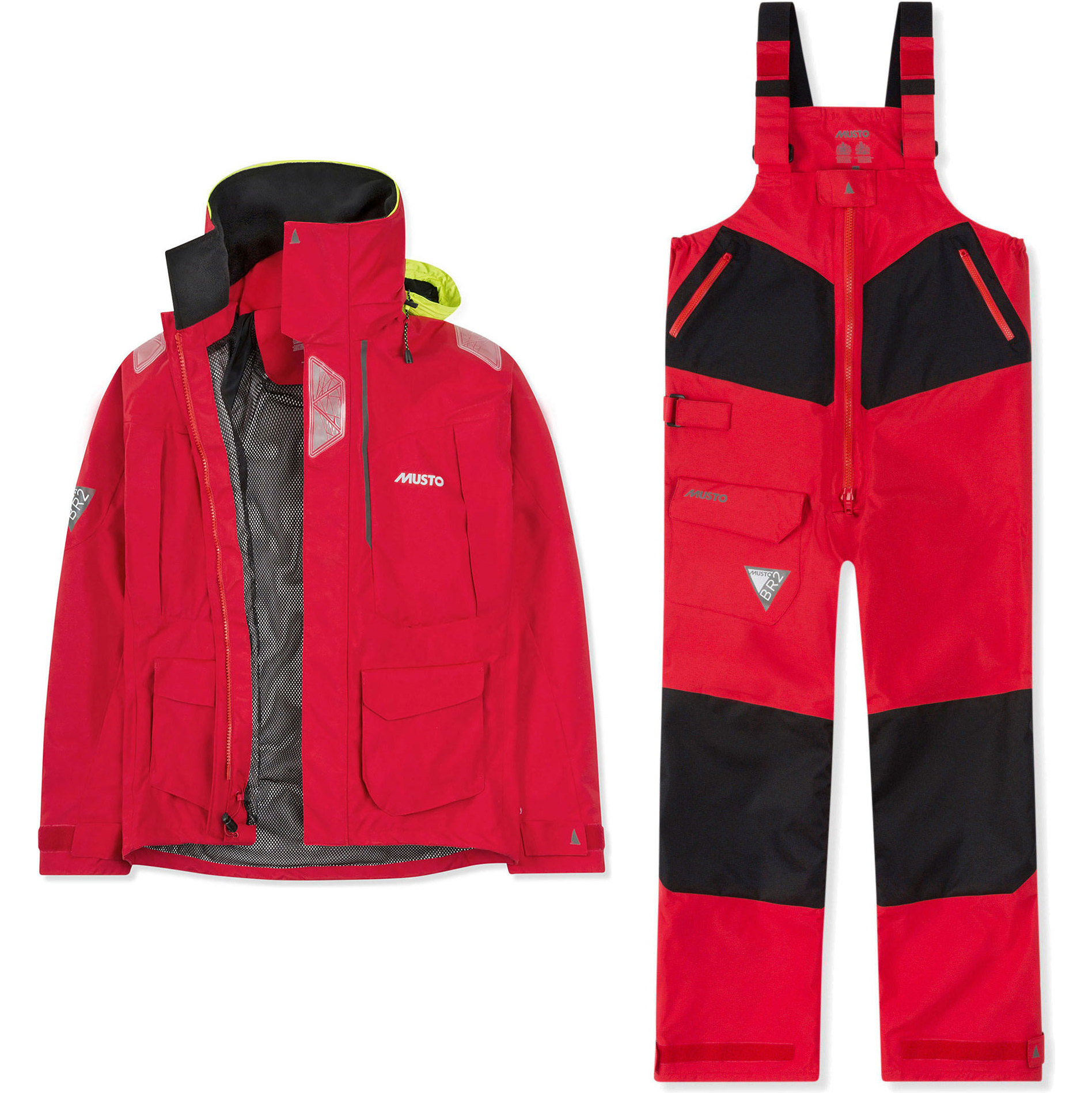 2020 Musto Mens BR2 Offshore Jacket & Trouser Combi Set - Red