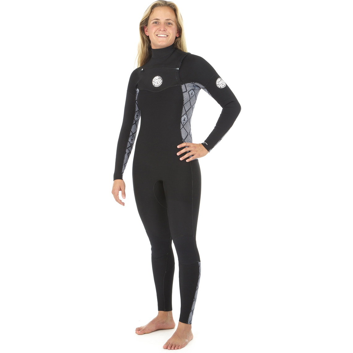2019 Rip Curl Womens Dawn Patrol 5/3mm GBS Chest Zip Wetsuit BLACK