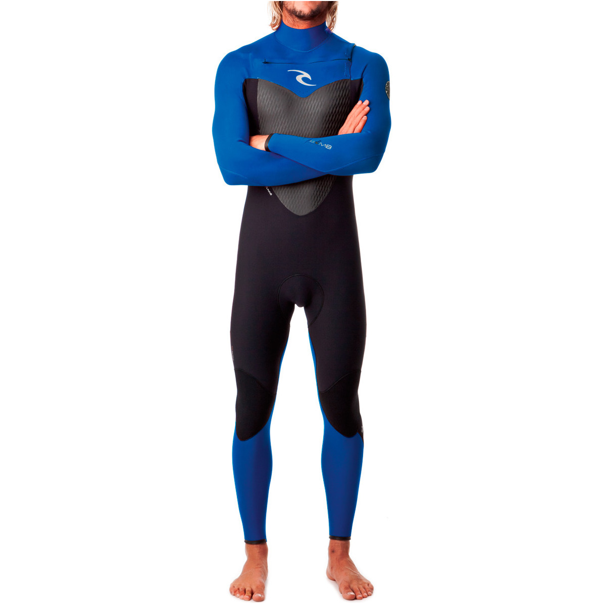 2014 Rip Curl Flashbomb 3/2mm GB CHEST ZIP Wetsuit in Black / BLUE WSM4AF
