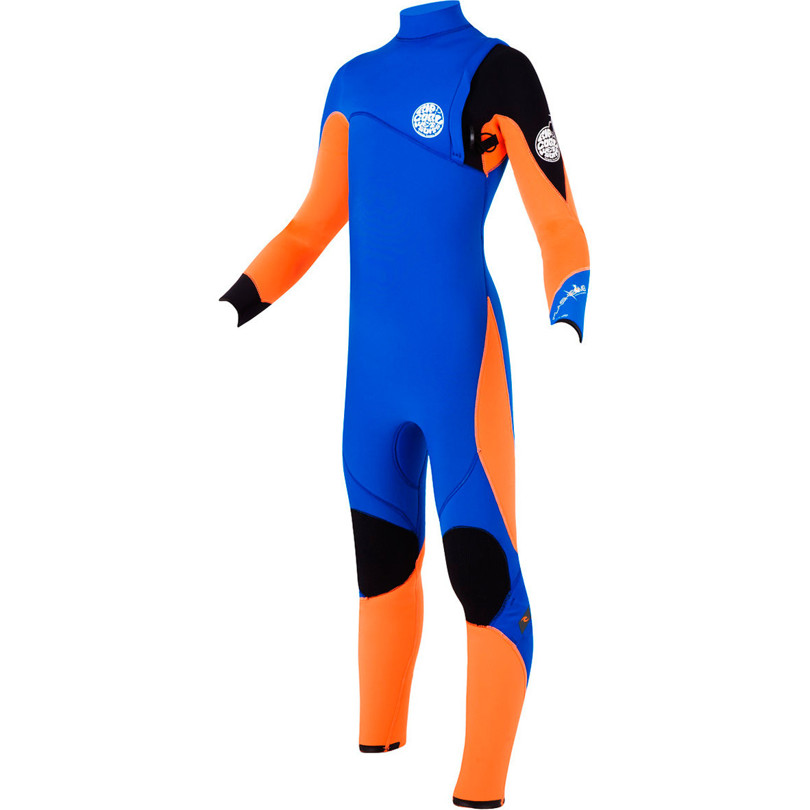 Rip Curl Flash Bomb 4/3mm JUNIOR ZIP FREE Wetsuit Blue/Orange