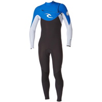 RipCurl E-Bomb 5/3 mm en el pecho Cremallera Traje en Negro / Plata / Azul WSMOHE