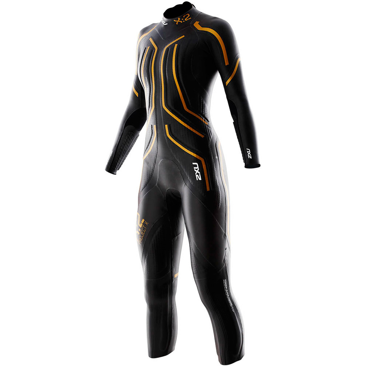 2XU Dames X: 2 Project X TRIATHLON Wetsuit in Zwart / Goud WW1825