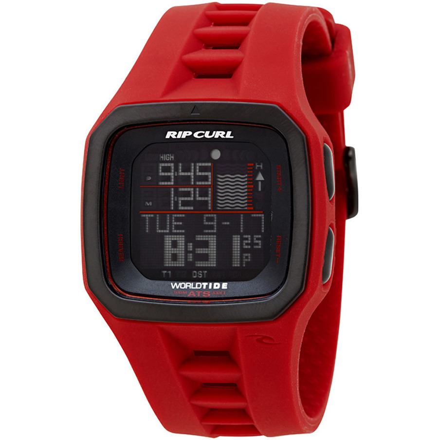 Rip Curl Trestles Pro World Tide and Time Watch RED A1090