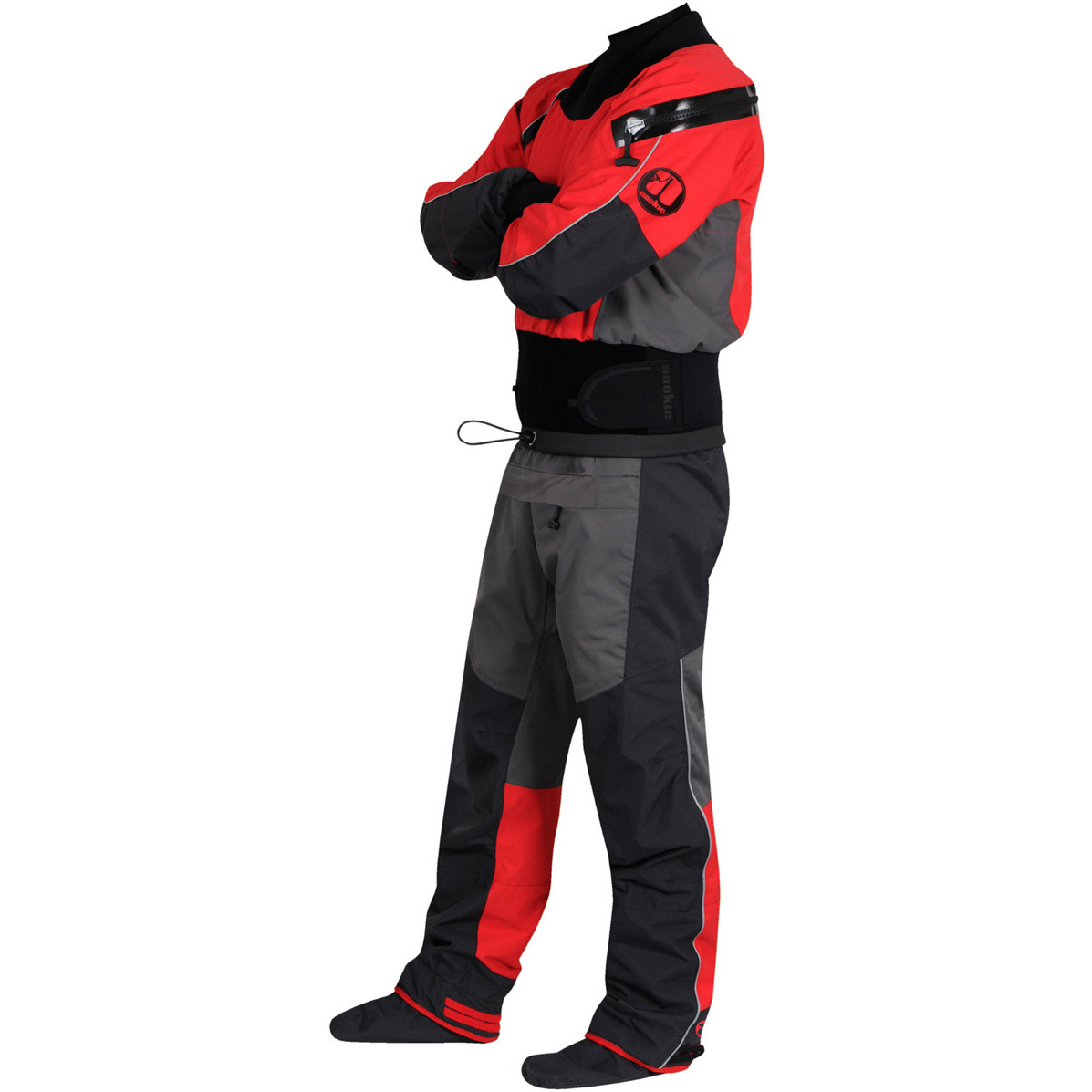 2026 Nookie Lader Kajakk Drysuit Kullgrå Rød Dr10