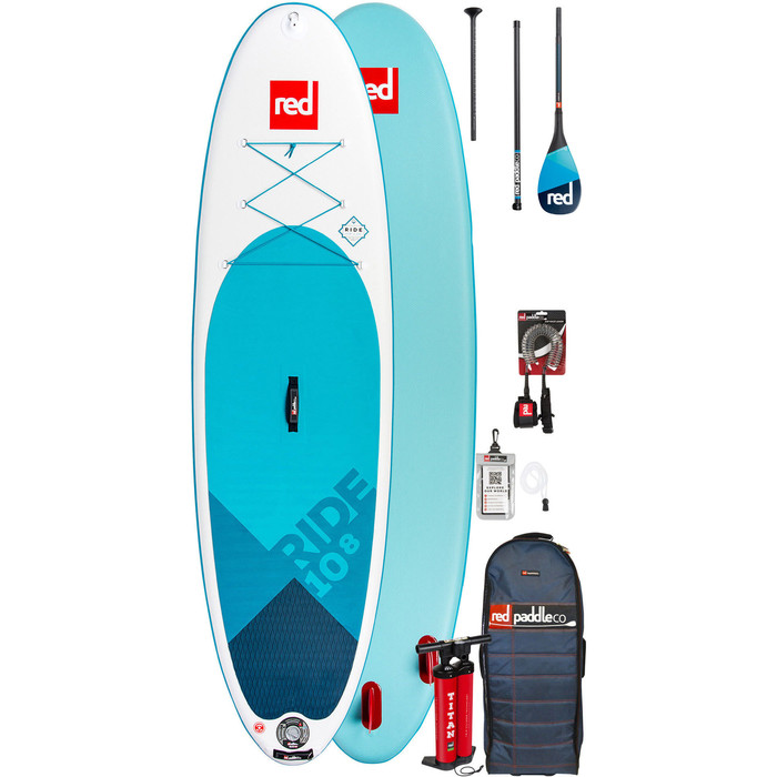 2020 Red Paddle Co Ride 10'8 Oppblsbar Stand Up Paddle Board - Karbon 100 Padle Pakke