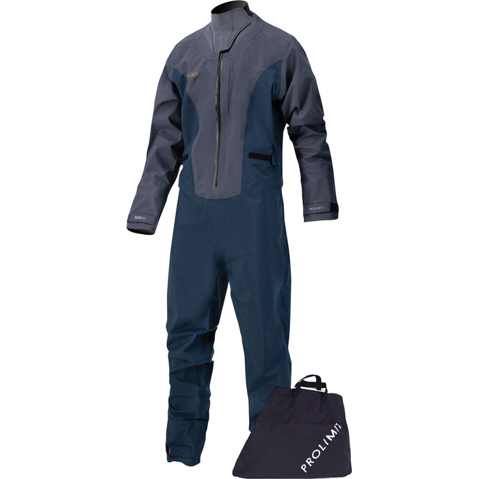 2021 Prolimit Hommes Nordic SUP Stitchless Drysuit 10070 & Free Session Bag - Steel Blue / Indigo