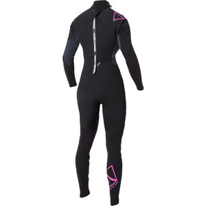 2021 Magic Marine Womens Brand 5/4mm Back Zip Wetsuit Black / Pink 160205