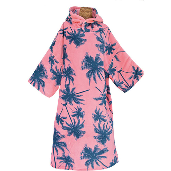 2020 TLS Surf Hooded Changing Robe / Poncho - Pink Palm