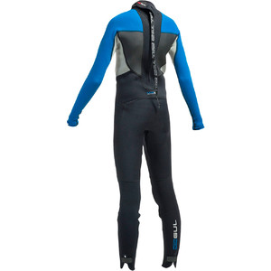Gul Response 3 / 2mm Junior Flatlock Wetsuit en negro / azul RE1322-A9