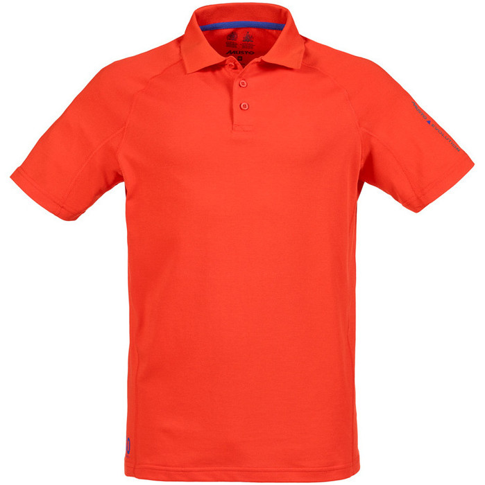 Musto Mens Evolution Sunblock Musto Poloshirt Fire Orange Se0264