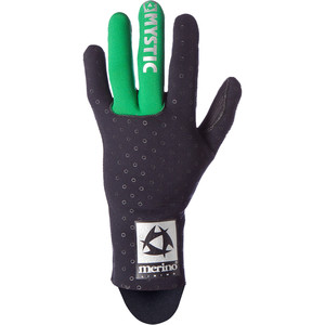 Mystic Merino Wool 1.5mm GBS Neo Kitesurfing Glove Negro / Verde 150100