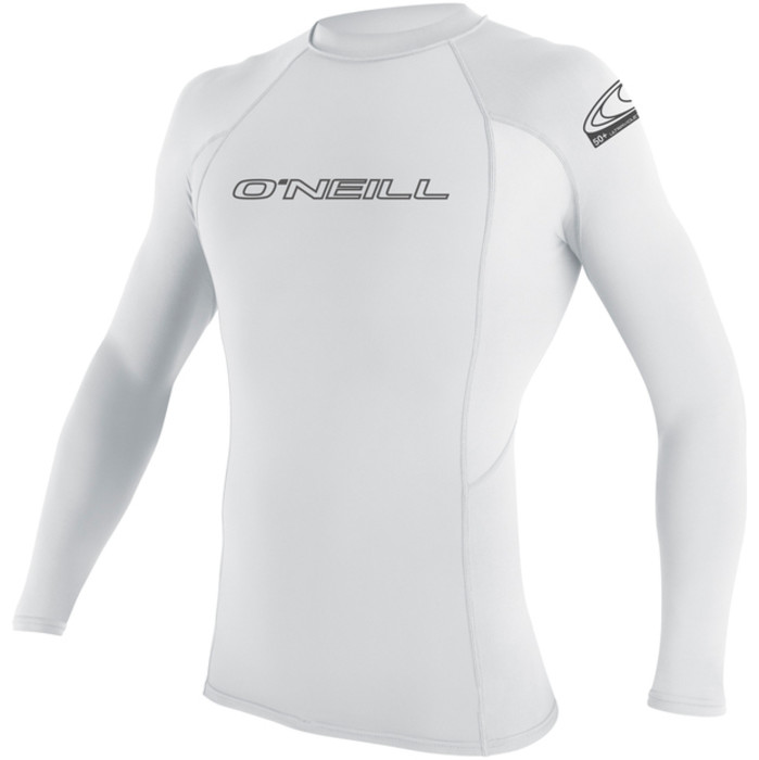 2024 O'neill Homme Basique Skins Manches Longues Crew Lycra 3342 - Blanc