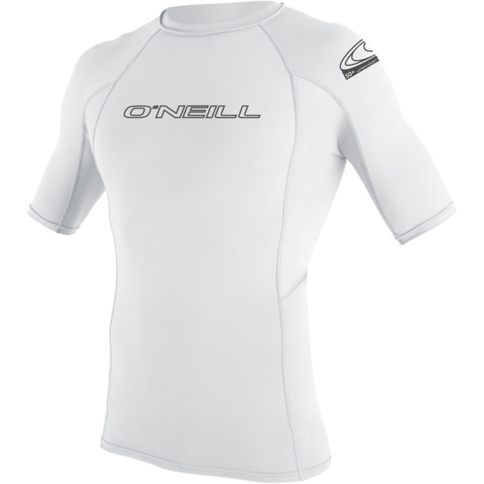 2024 O'Neill Basic Skins Short Sleeve Crew Rash Vest 3341 - White