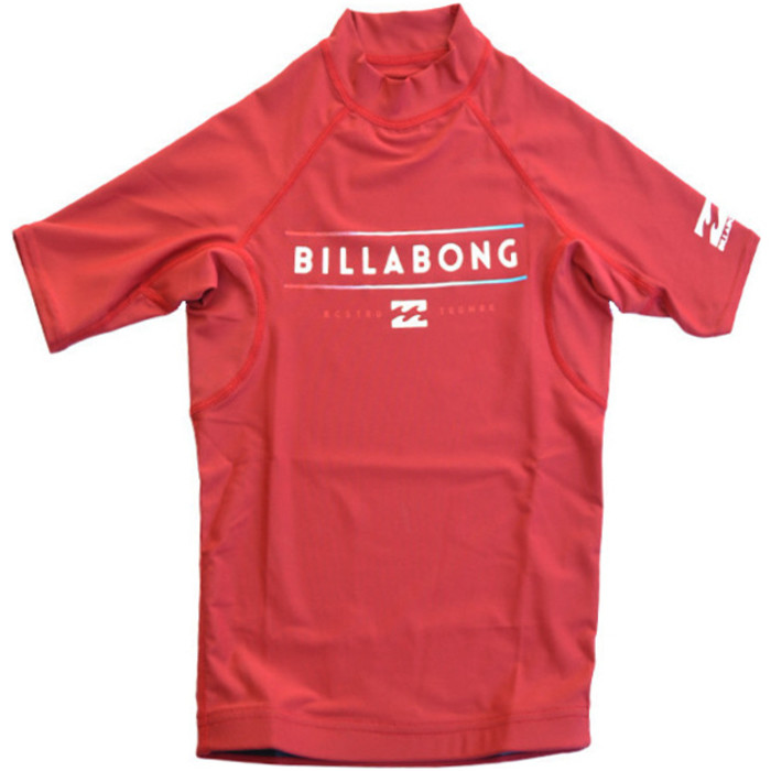 2017 Billabong Junior Unity Short Sleeve Rash Vest True Red C4KY06