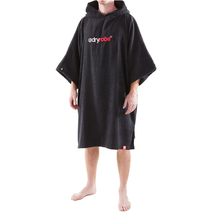 2019 Dryrobe Short Sleeve Toalha Mudana Robe / Poncho - MEDIUM in Black