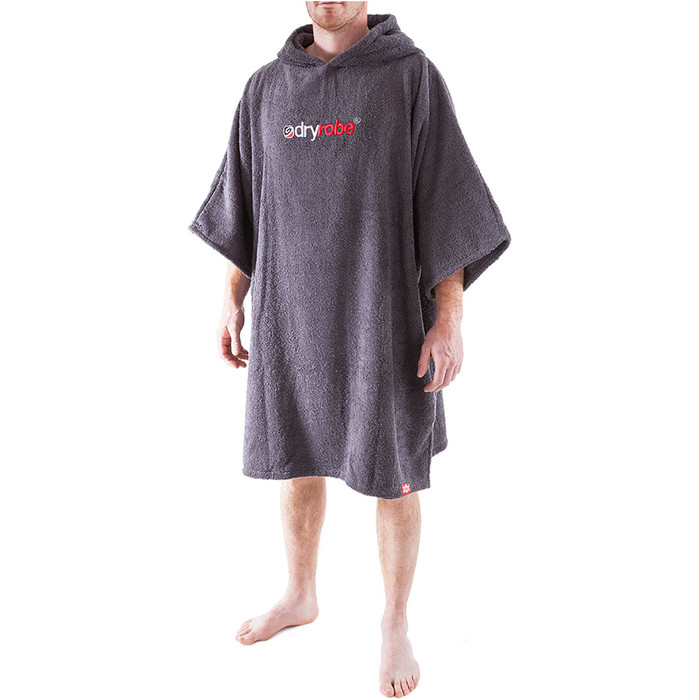 2019 Dryrobe Short Sleeve Towel Changing Robe / Poncho - Mdio em ardsia cinza