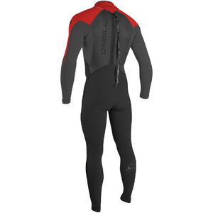 O'Neill Epic 3/2mm Back Zip GBS Wetsuit BLACK / GRAPHITE Pin Stripe / RED 4211