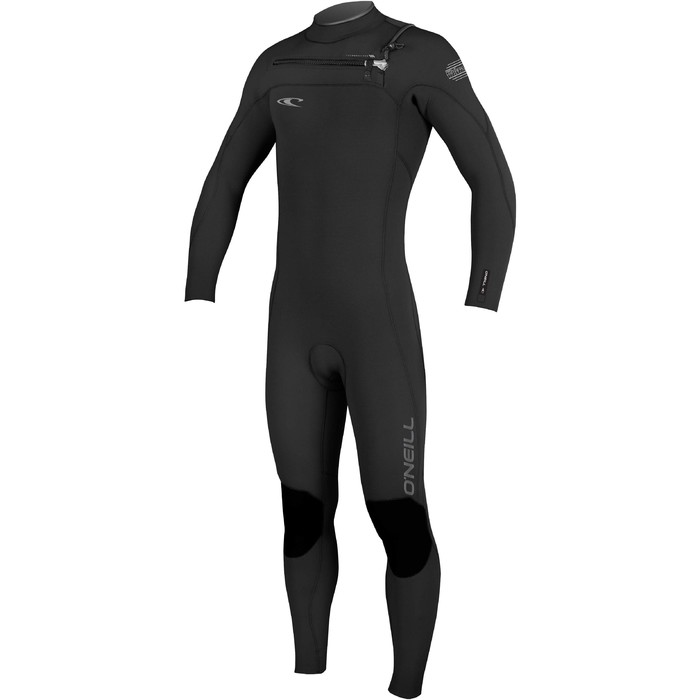 O'Neill Hyperfreak 4/3mm Chest Zip Wetsuit BLACK / GRAPHITE