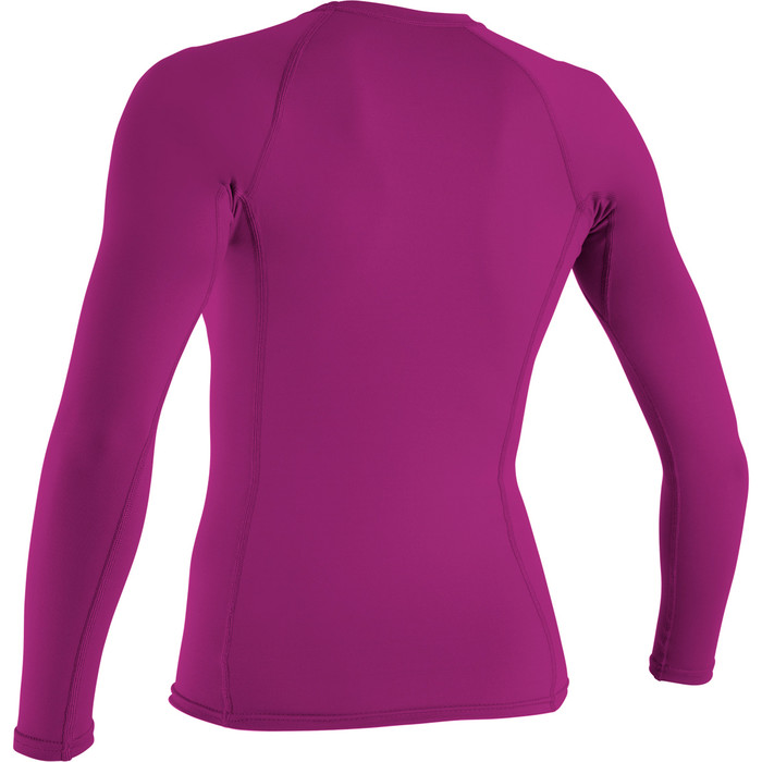 2024 O'Neill Womens Basic Skins Long Sleeve Crew Rash Vest 3549 - Fox Pink
