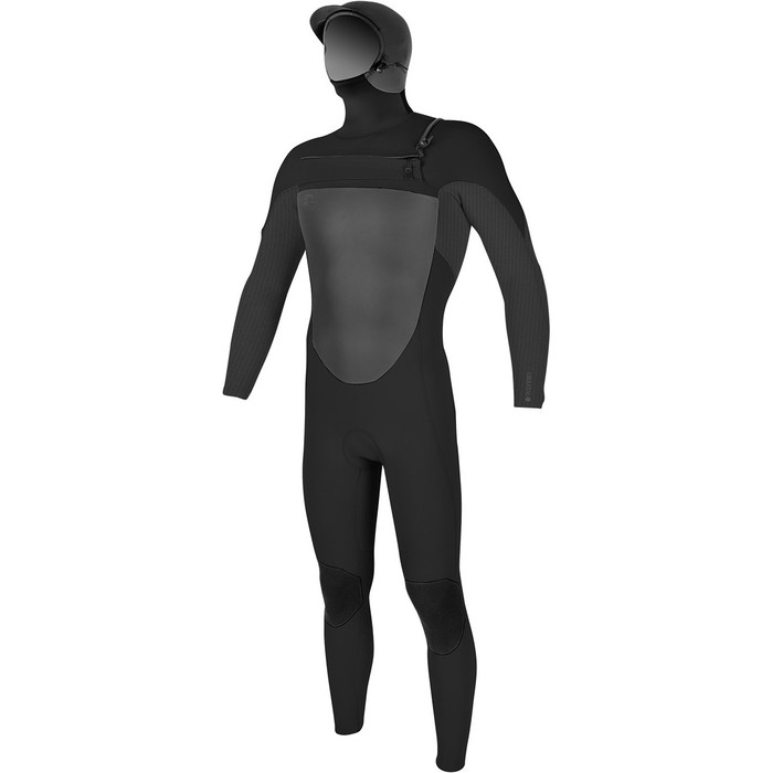 O'Neill O'riginal 6/5 / 4mm Hooded Chest Zip Wetsuit BLACK / GRAPHITE 4973