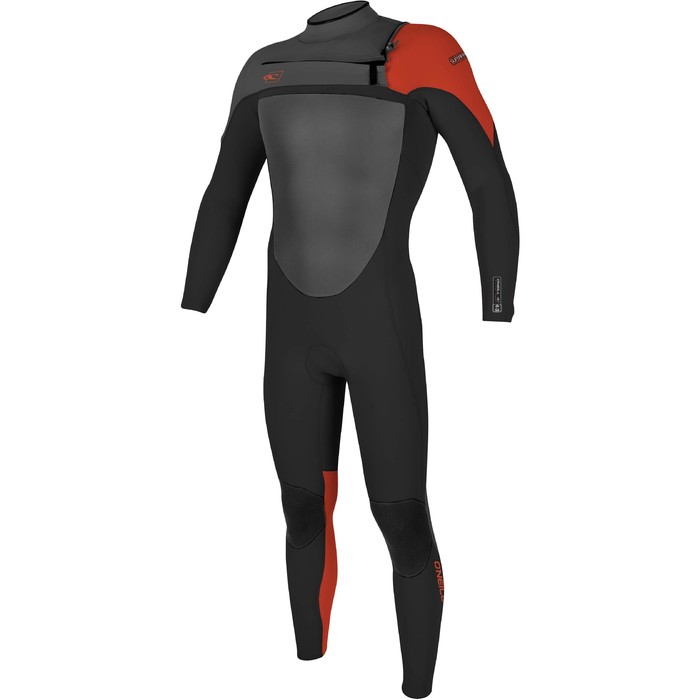 O'Neill SuperFreak 4/3mm Chest Zip GBS Wetsuit BLACK / GRAPHITE /RED 4769