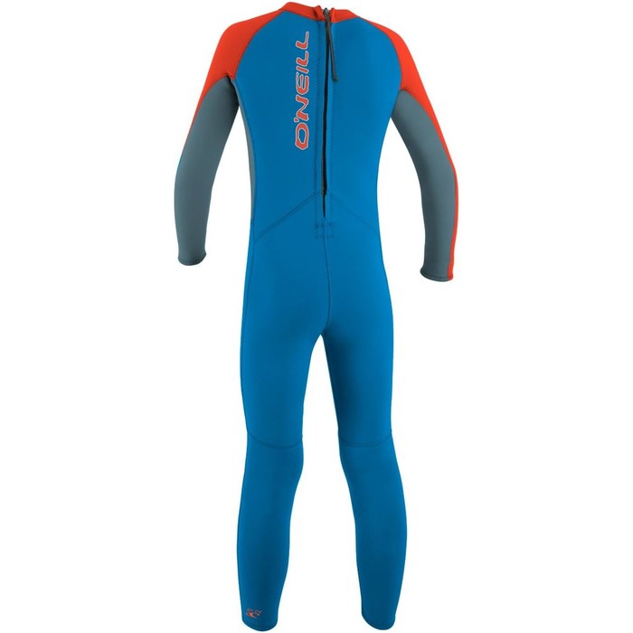 2024 O'Neill Peuter Reactor 2mm Rug Ritssluiting Wetsuit 4868 - Blue / Neon Red