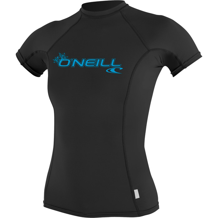 2024 O'Neill Womens Basic Skins Short Sleeve Crew Rash Vest 3548 - Black
