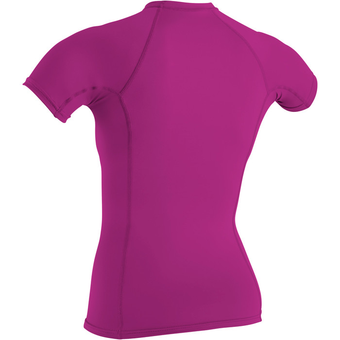 2024 O'Neill Womens Basic Skins Short Sleeve Crew Rash Vest 3548 - Fox Pink