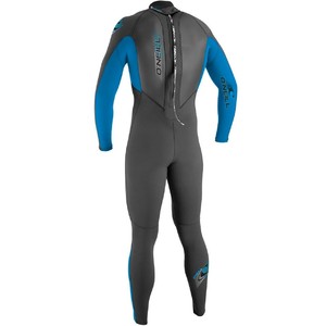 2018 O'Neill Youth Reactor 3 / 2mm Tilbage Zip Flatlock Wetsuit GRAPHITE / BLUE 3802