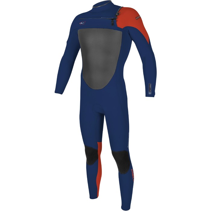 O'Neill Youth Superfreak 5/4mm Chest Zip Wetsuit NAVY / RED 4776