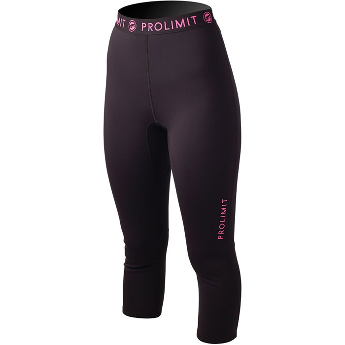 Prolimit Ladies 1mm 3/4 Longitud SUP Pantalones Negro / Rosa 74755