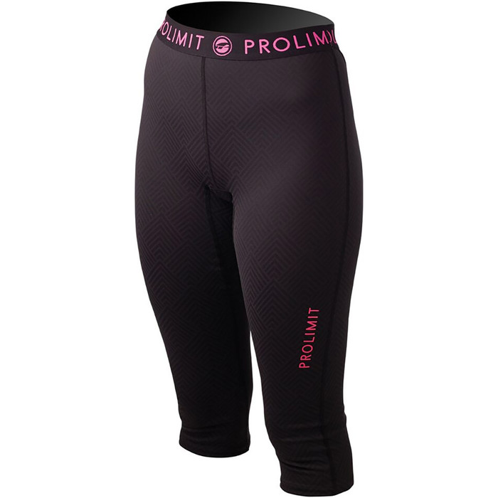 Prolimit Ladies SUP Athletic 3/4 Lunghezza pantaloni Quick Dry Nero / Rosa 74765
