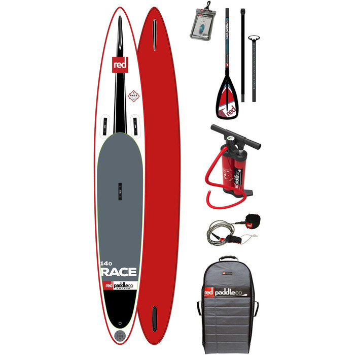 Red Paddle Co 14'0 Rennen Aufblasbare Stand Up Paddle Board + Tasche Pumpe Paddle & LEASH