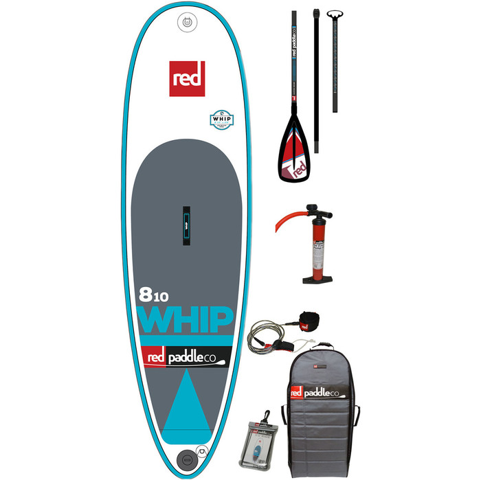 2017 Red Paddle Co The Whip 8'10 gonfiabile Stand Up Paddle Board + Borsa, Pompa, Paddle & GUINZAGLIO